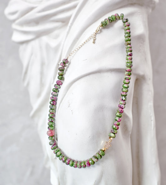 ELEVATE Ruby and Ruby Zoisite 14k Gold-Filled Beaded Necklace