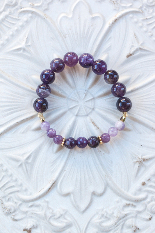 MY INTUITIVE ALLY Amethyst and Lepidolite Bracelet