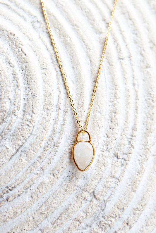 ETHEREAL 12mm Rainbow Moonstone Necklace